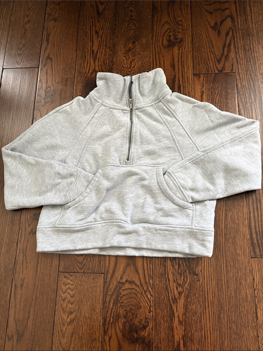 Women’s Half-Zip Sweatshirt Cropped Pullover - Light Gray